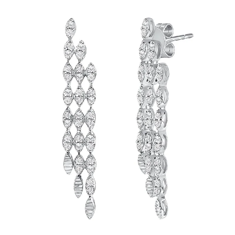 Women’s vintage earrings-Uneek Chatterley Collection 3-Row Chandelier Earrings