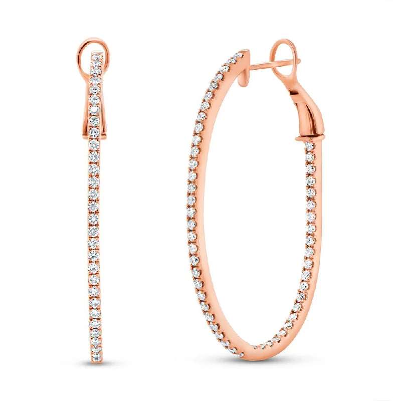 Women’s long earrings-Uneek Chatterley Collection 1-Row Hoop Earrings