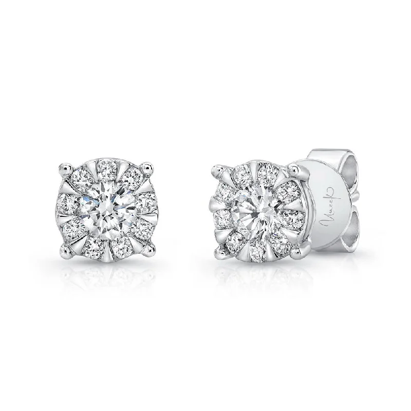 Women’s luxury earrings-Uneek Bouquet Collection Halo Stud Earrings