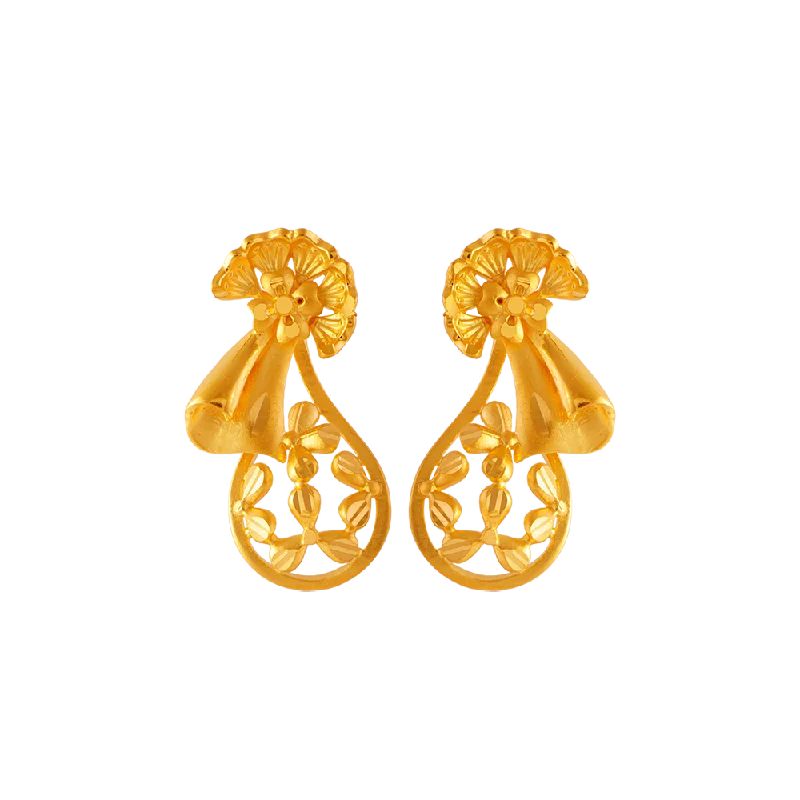 Women’s affordable earrings-22KT Yellow Gold Clip-on Earrings For Women