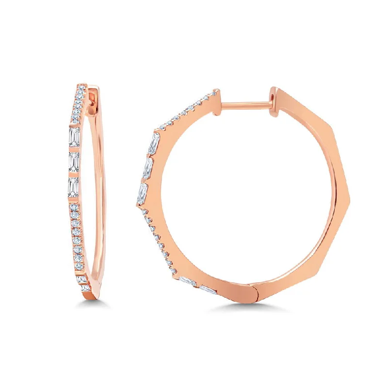 Women’s chic earrings-Uneek Gatsby Collection 1-Row Hoop Earrings