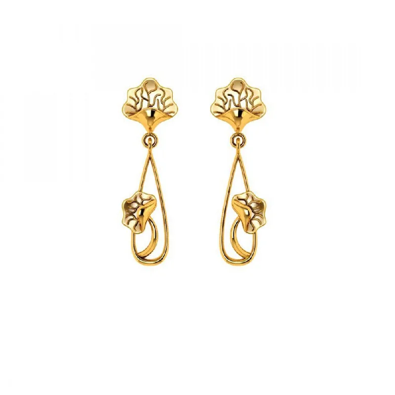 Women’s bold earrings-22KT (916) Yellow Gold Earrings For Women