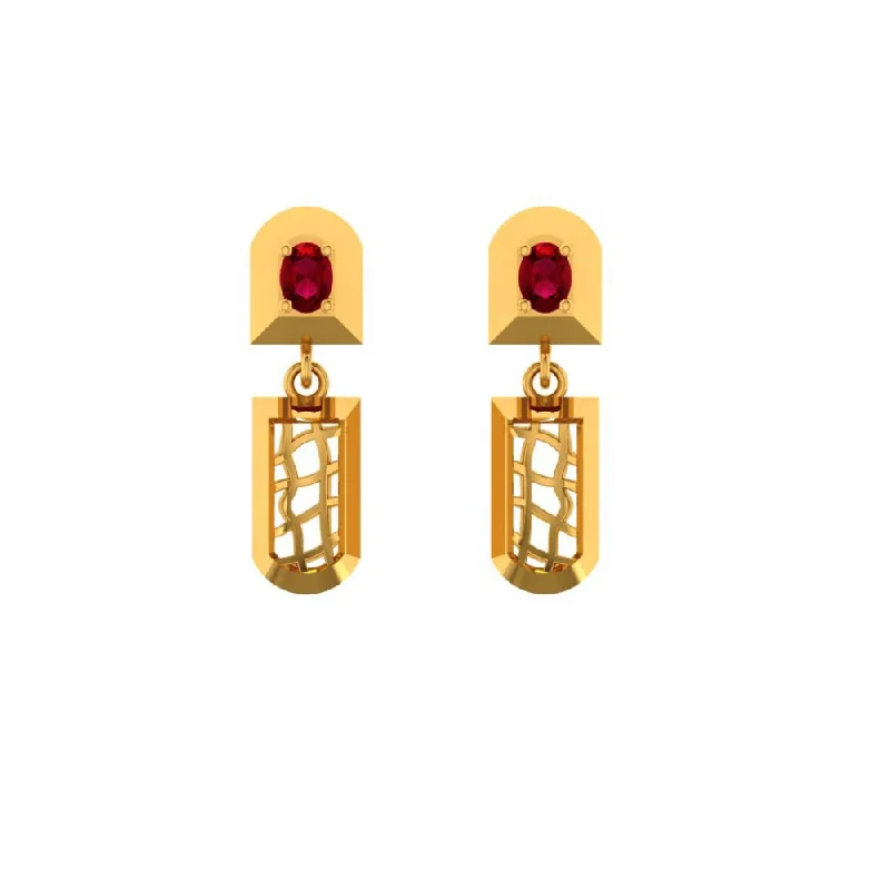 Women’s birthstone earrings-22KT (916) Yellow Gold Earrings For Women