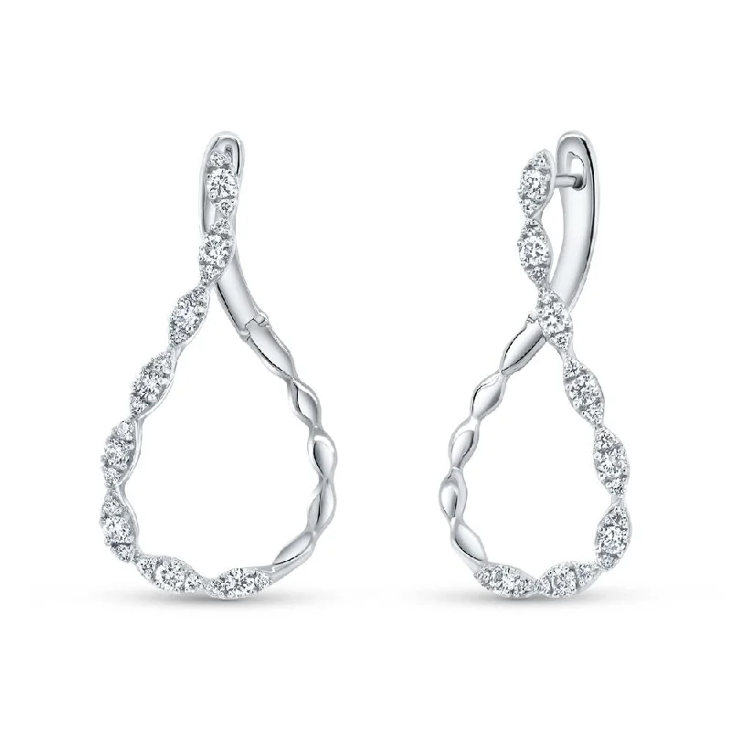 Women’s silver hoop drop earrings-Uneek Chatterley Collection Drop Earrings