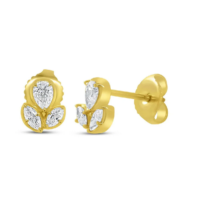 Women’s drop earrings-Uneek Alexandria Collection Bezel Stud Earrings