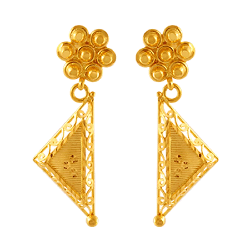 Women’s small stud earrings-22KT Yellow Gold Jhumki Earrings For Women