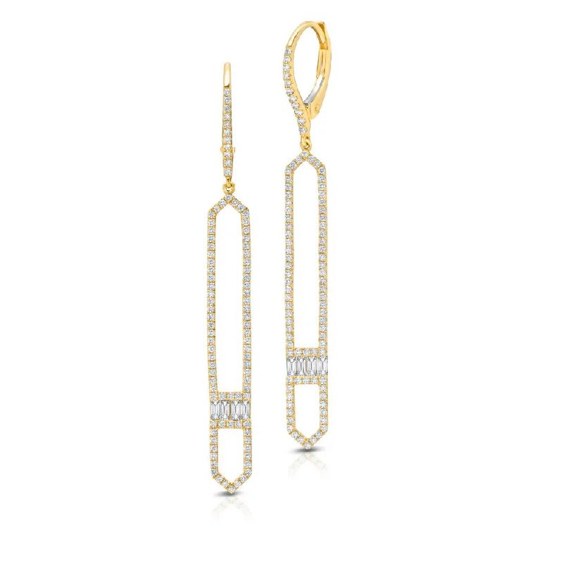 Women’s square earrings-Uneek Dangling Diamond Earrings