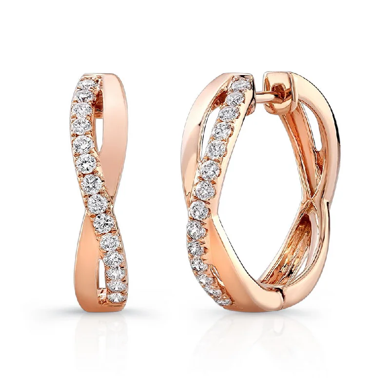 Women’s infinity earrings-Uneek Trio Collection Twist Huggie Earrings