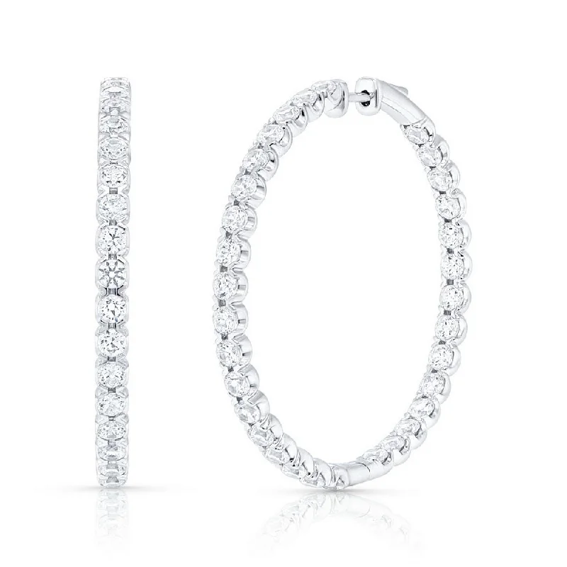 Women’s silver earrings-Uneek Signature Collection Hoop Earrings