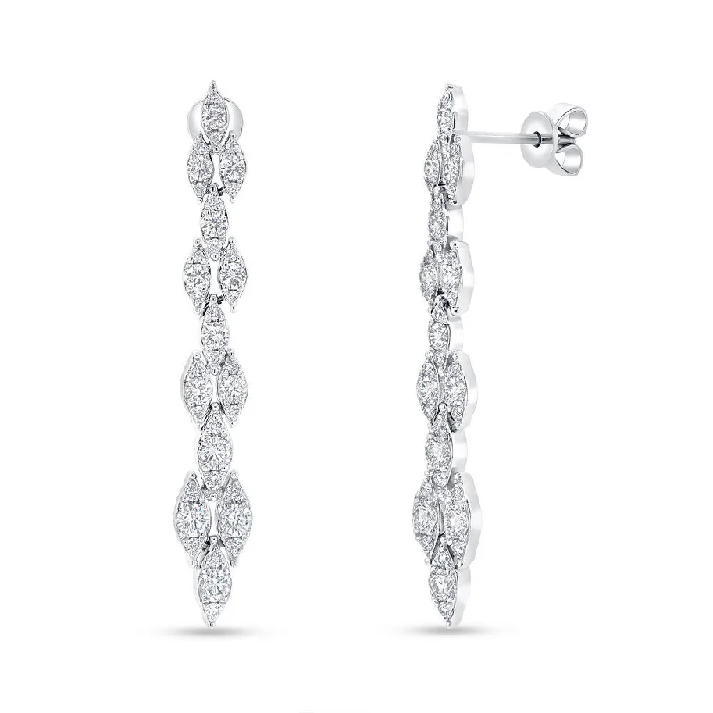 Women’s luxury diamond drop earrings-Uneek Gatsby Collection Drop Earrings