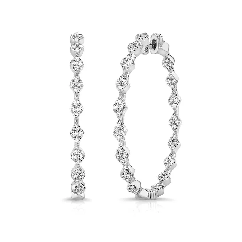 Women’s crystal drop earrings-Uneek Stackable Collection Hoop Earrings