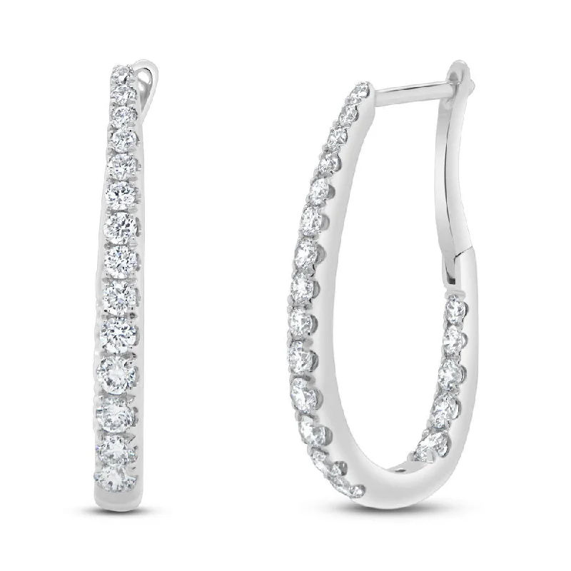 Women’s fashion hoop earrings-Uneek Chatterley Collection 1-Row Hoop Earrings