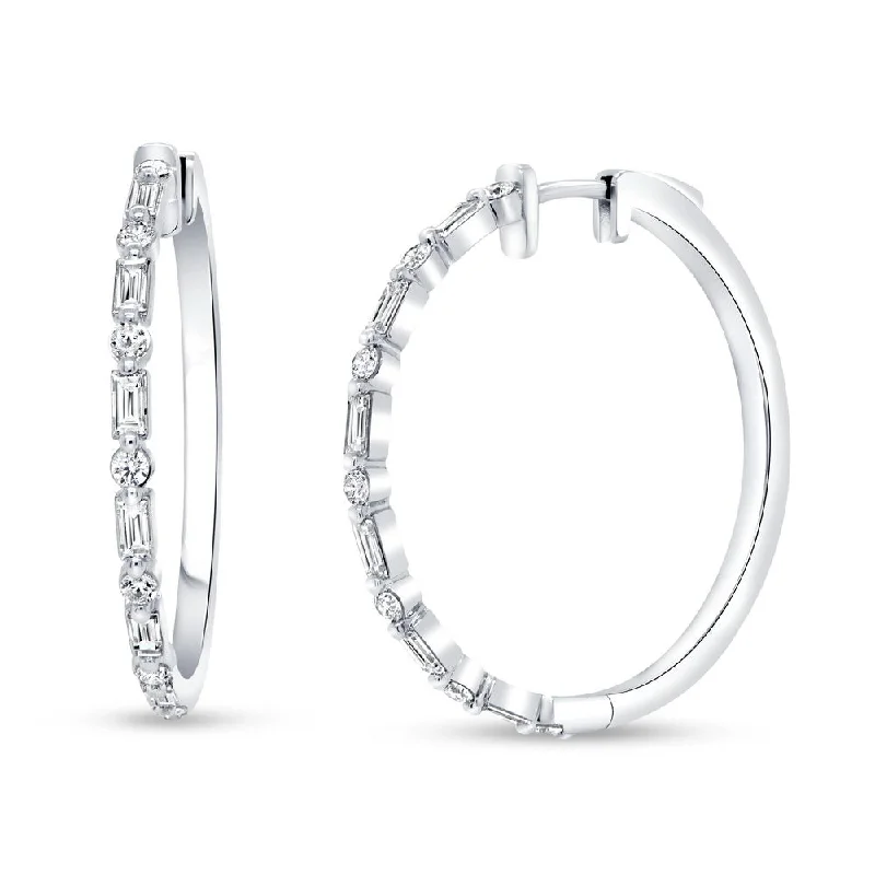 Women’s heart earrings-Uneek Chatterley Collection 1-Row Hoop Earrings