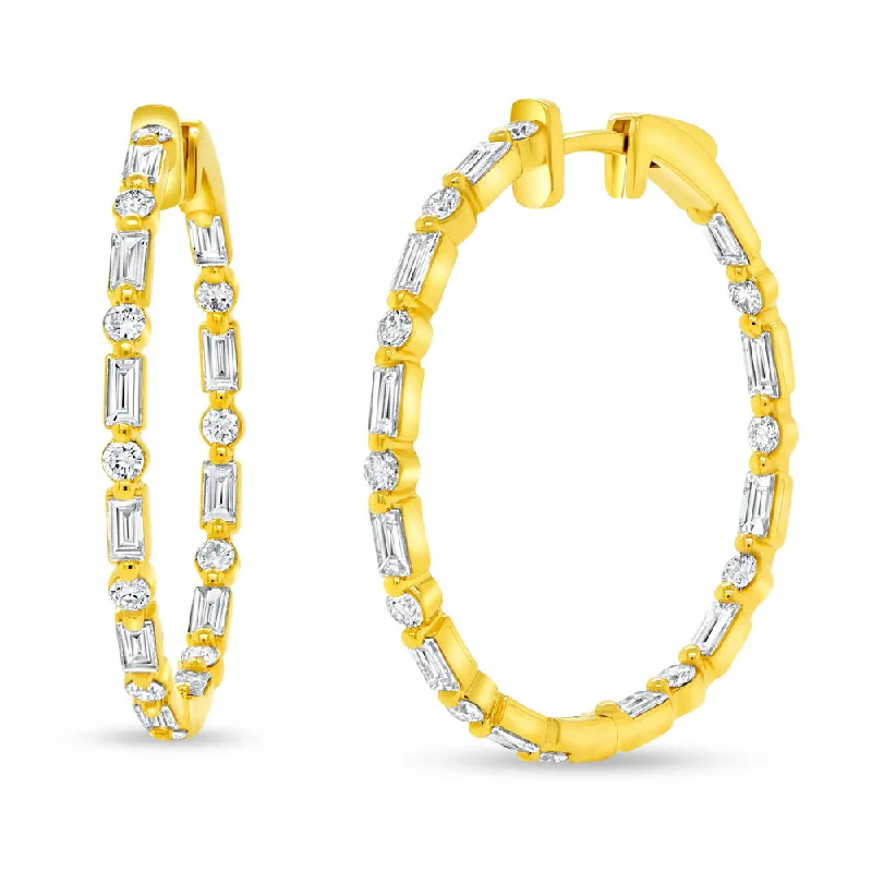 Women’s luxury gold earrings-Uneek Chatterley Collection 1-Row Hoop Earrings