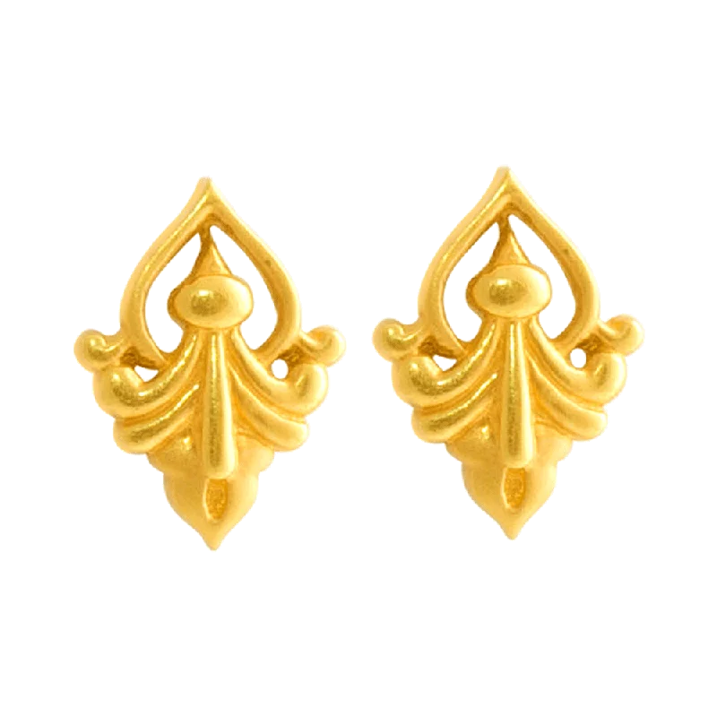 Women’s vintage gold earrings-22KT Yellow Gold Jhumki Earrings For Women