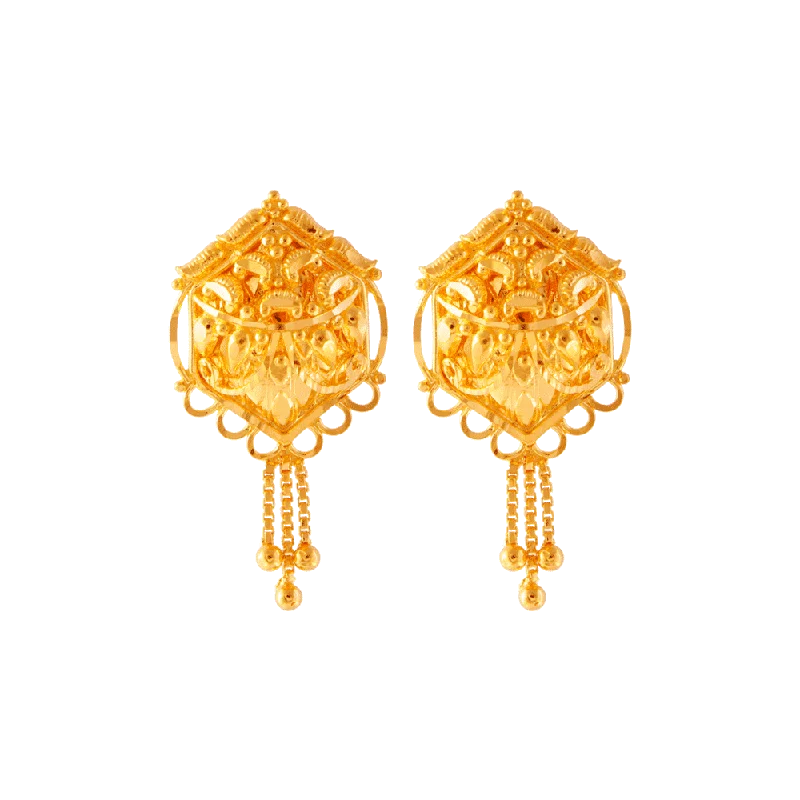 Women’s bridal earrings-22KT (916) Yellow Gold Stud Earrings For Women