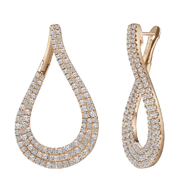 Women’s diamond earrings-Uneek Chatterley Collection Hoop Earrings