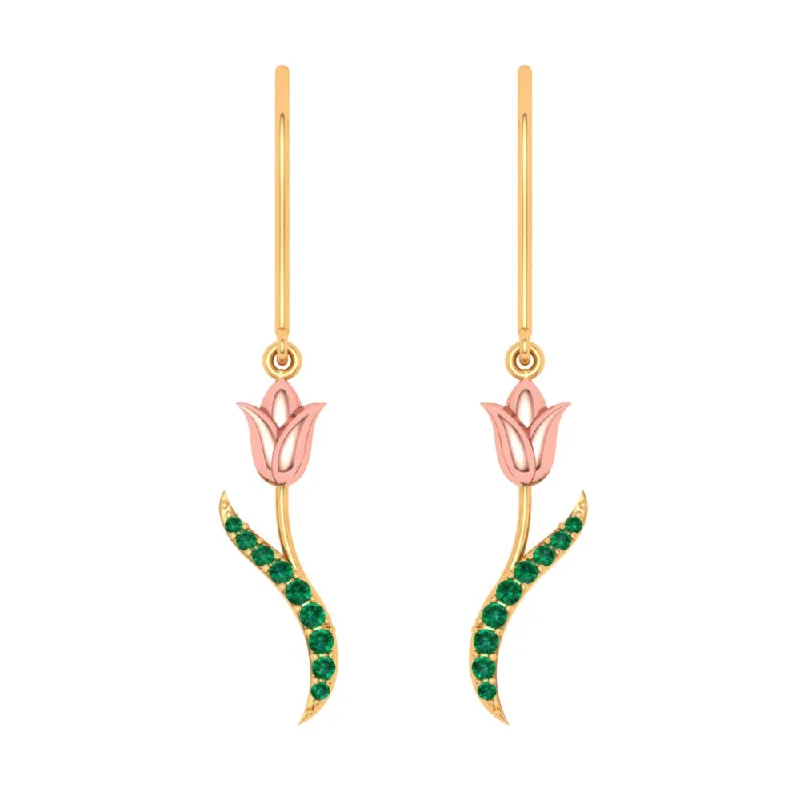 Women’s teardrop earrings-Lotus Themed Gold Earrings For Any Special Occasion