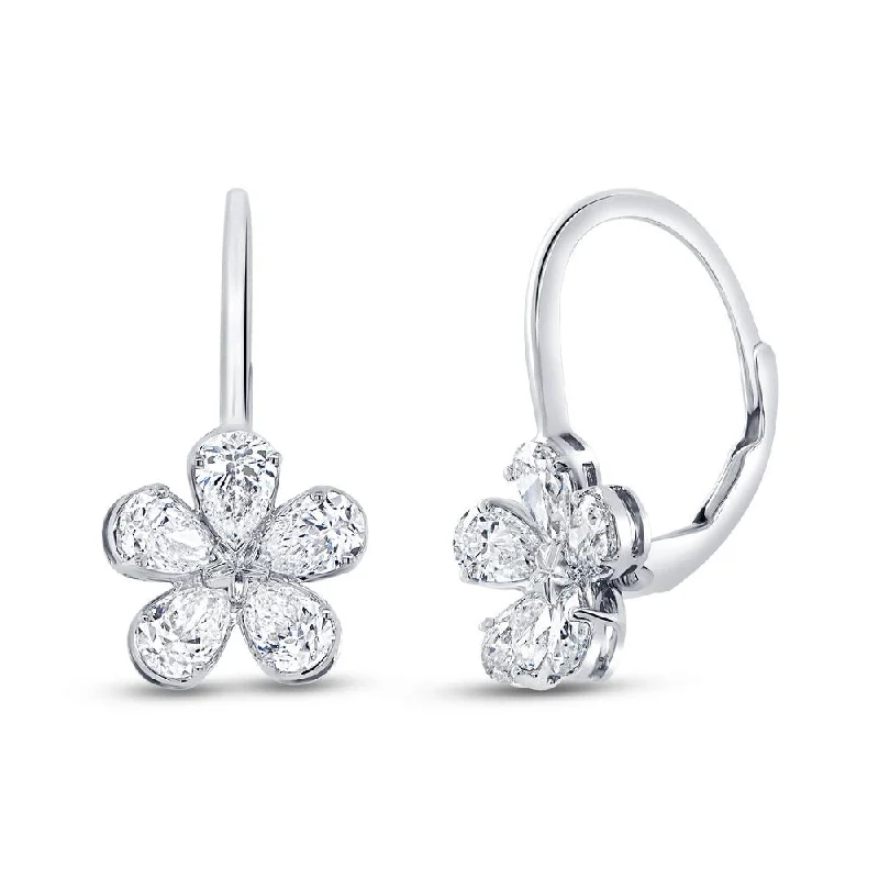 Women’s crystal stud earrings-Uneek Petals Collection Floral Stud Earrings