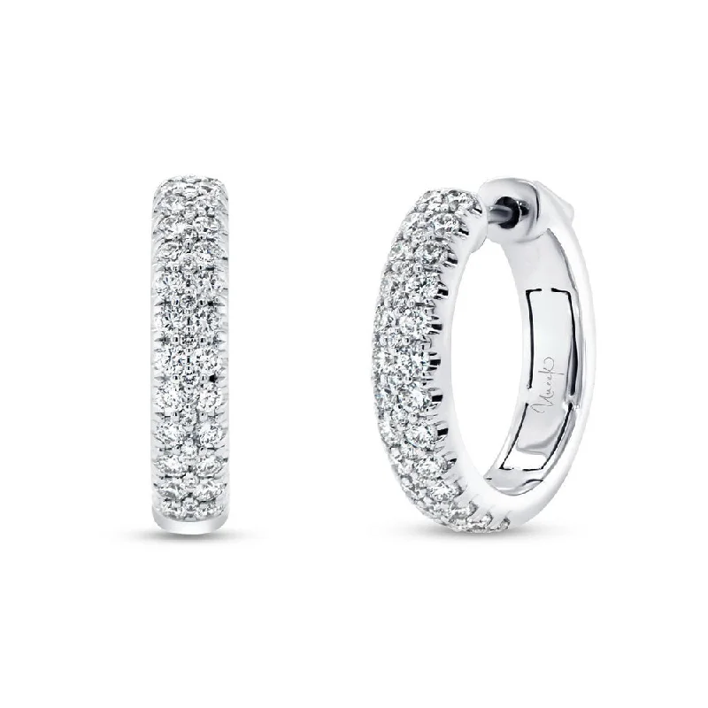 Women’s stud diamond earrings-Uneek Bouquet Collection 2 Row Huggie Earrings