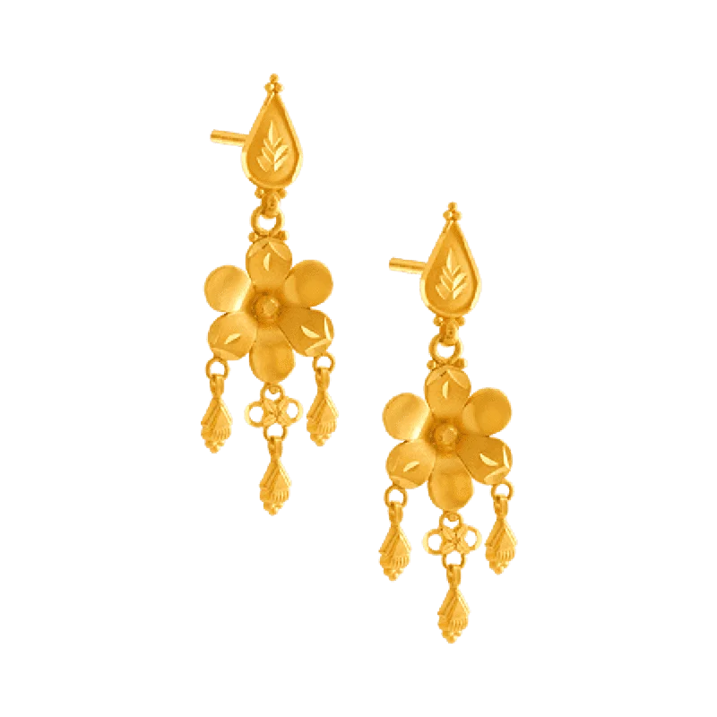 Women’s emerald earrings-22KT Yellow Gold Jhumki Earrings For Women