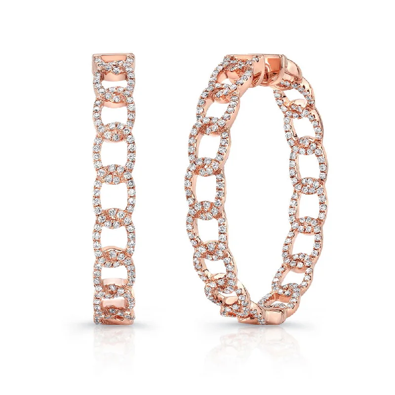 Women’s dangling crystal earrings-Uneek Stackable Collection Hoop Earrings