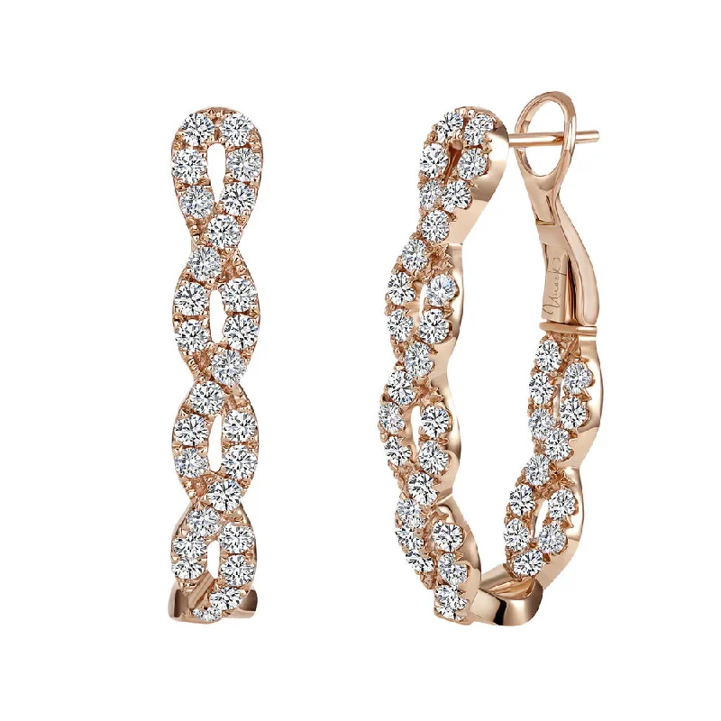 Women’s gold earrings-Uneek Chatterley Collection Twist Hoop Earrings