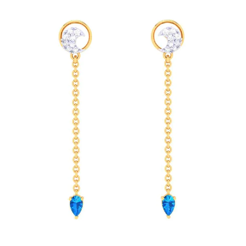 Women’s classic earrings-Gold Crescent-shaped Earrings From Goldlites Collection