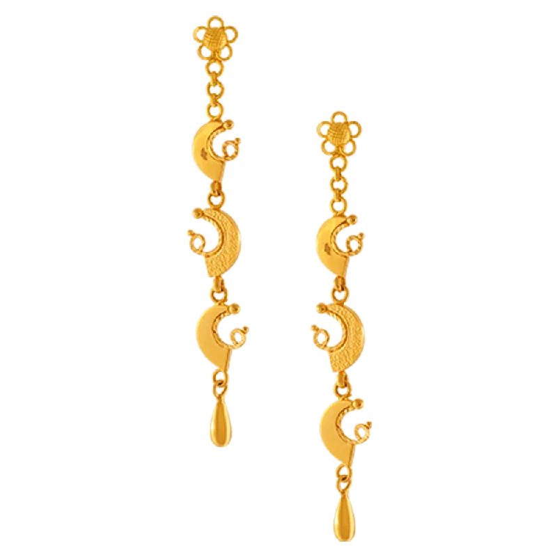 Women’s crystal hoop earrings-22KT Yellow Gold Jhumki Earrings For Women