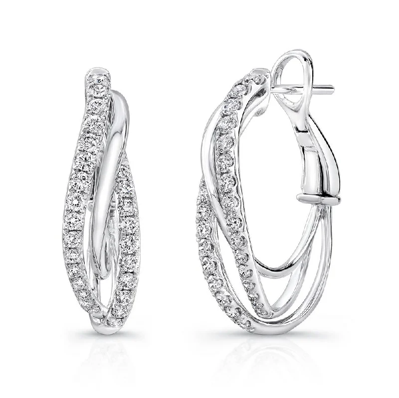 Women’s engraved earrings-Uneek Chatterley Collection Twist Hoop Earrings