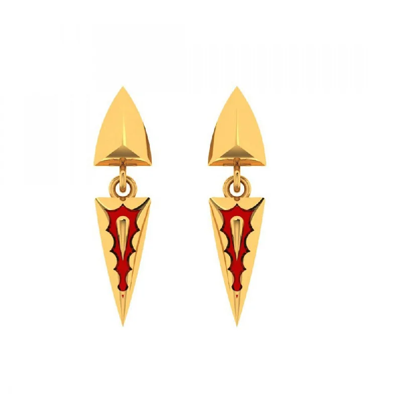 Women’s teardrop gemstone earrings-22KT (916) Yellow Gold Earrings For Women