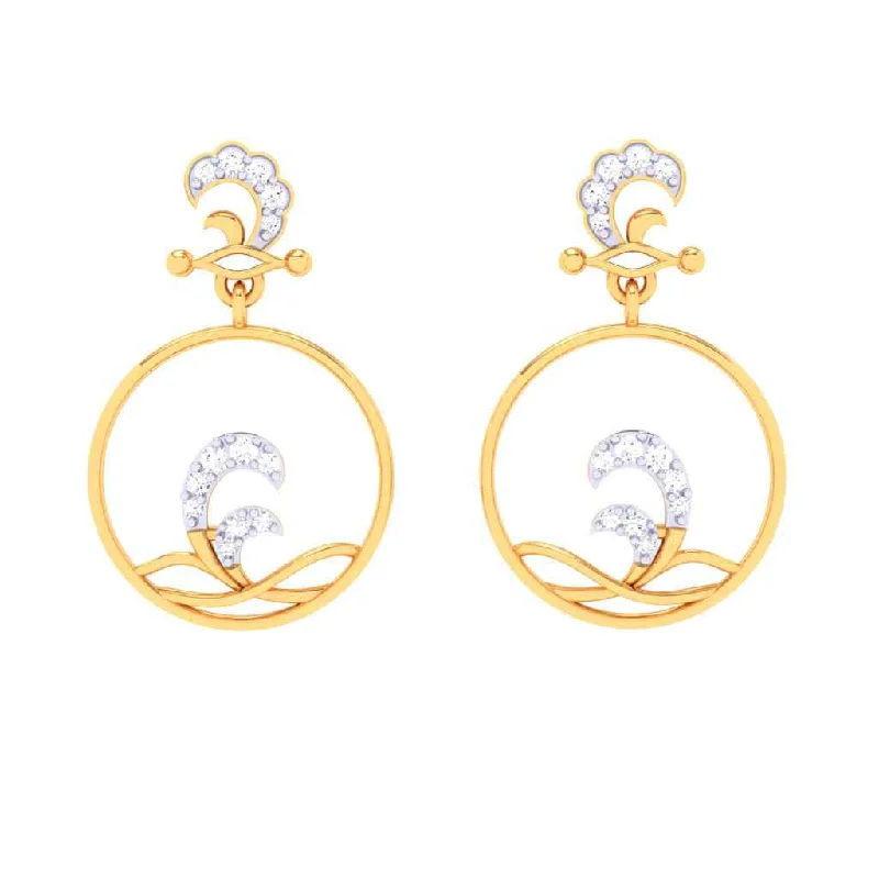 Women’s silver drop earrings-Gold Earrings With Hoop-like Shape From Goldlites Collection