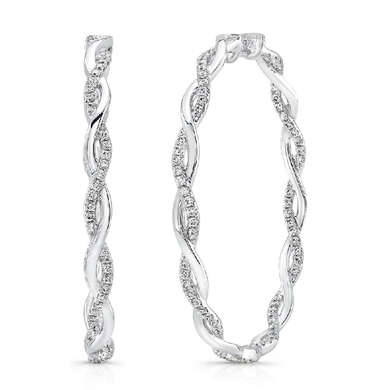 Women’s sparkly earrings-Uneek Stackable Collection Twist Hoop Earrings