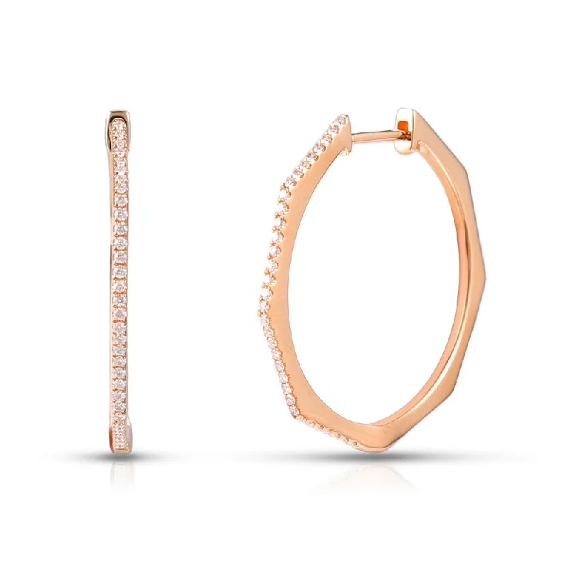 Women’s simple gold earrings-Uneek Gatsby Collection 1-Row Hoop Earrings