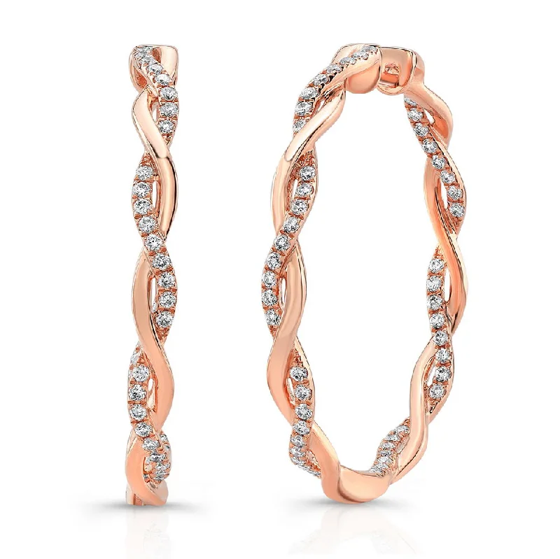 Women’s multi-colored earrings-Uneek Loma Linda Inside-Out Diamond Hoop Earrings