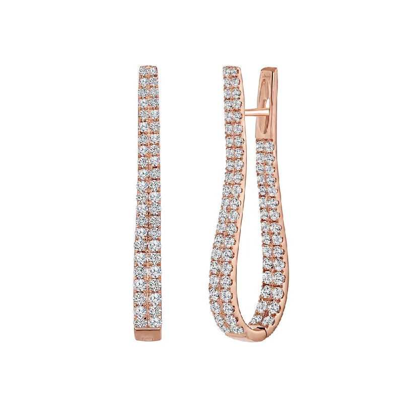 Women’s contemporary earrings-Uneek Chatterley Collection 2-Row Hoop Earrings