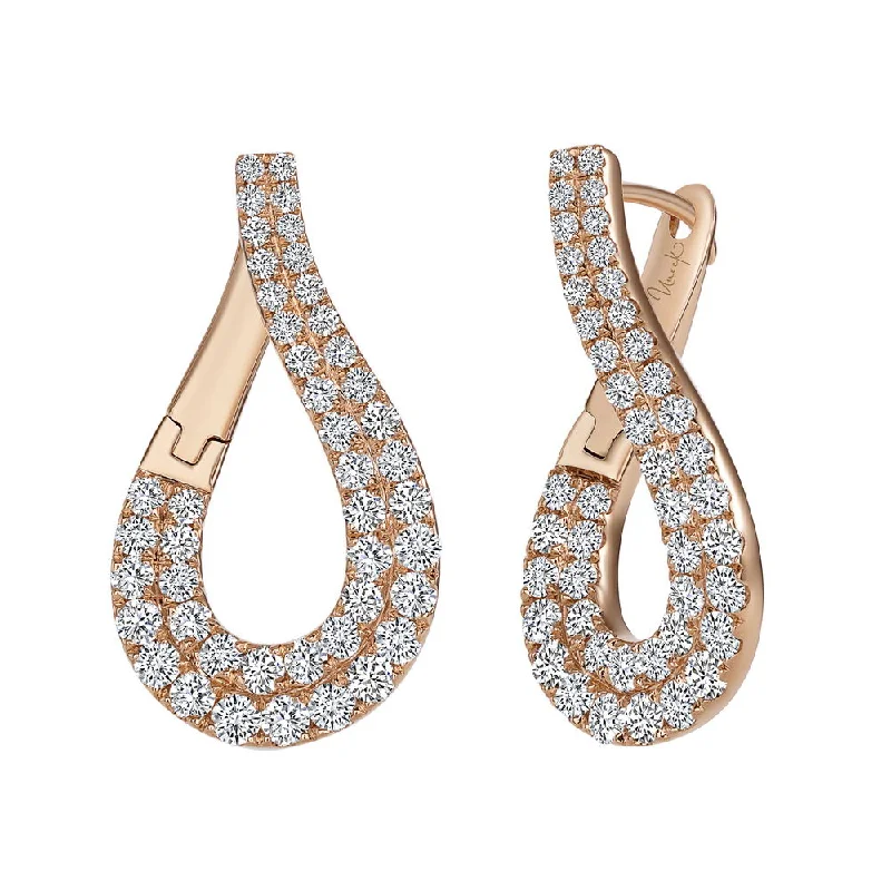 Women’s diamond drop earrings-Uneek Chatterley Collection Hoop Earrings