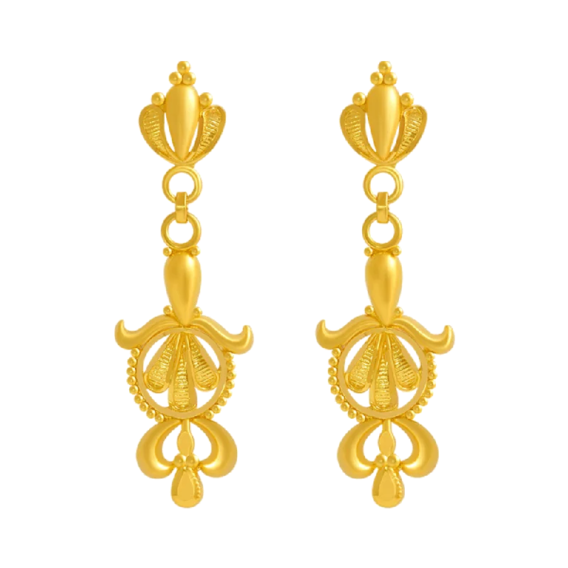 Women’s opal earrings-22KT Yellow Gold Jhumki Earrings For Women