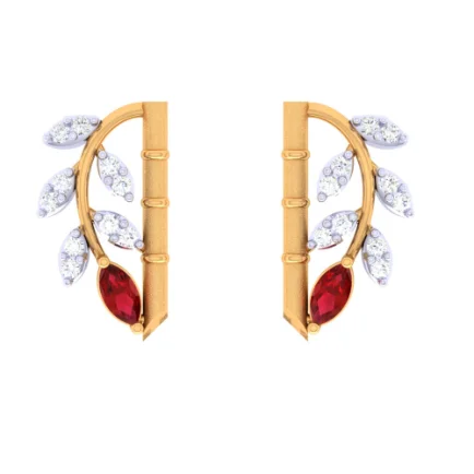 Women’s trendy earrings-22KT Unique Multiple Stone-studded Gold Earrings For You