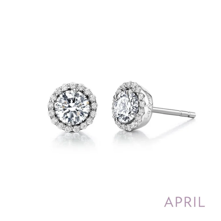 Women’s fashion earrings-April Birthstone Earrings