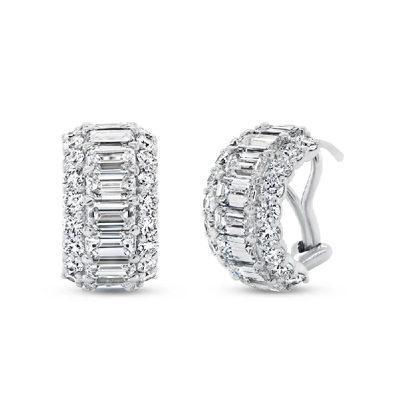 Women’s fashion earrings-Uneek Signature Collection Emerald Cut Diamond Fashion Earrings