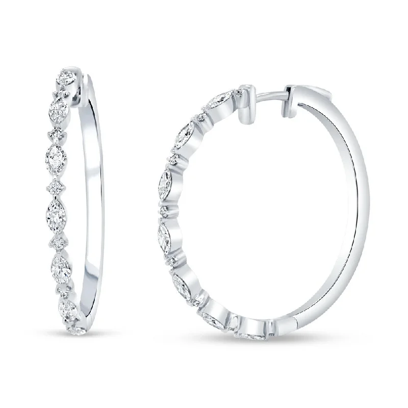 Women’s sapphire earrings-Uneek Chatterley Collection 1-Row Hoop Earrings