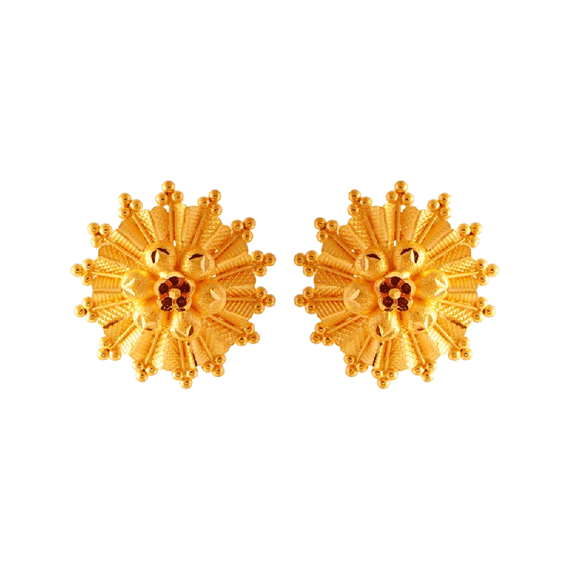 Women’s party earrings-22KT (916) Yellow Gold Stud Earrings For Women