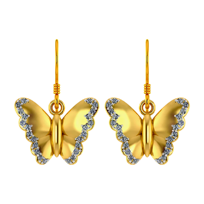 Women’s classic earrings-Beguiling Butterfly Gold Earrings