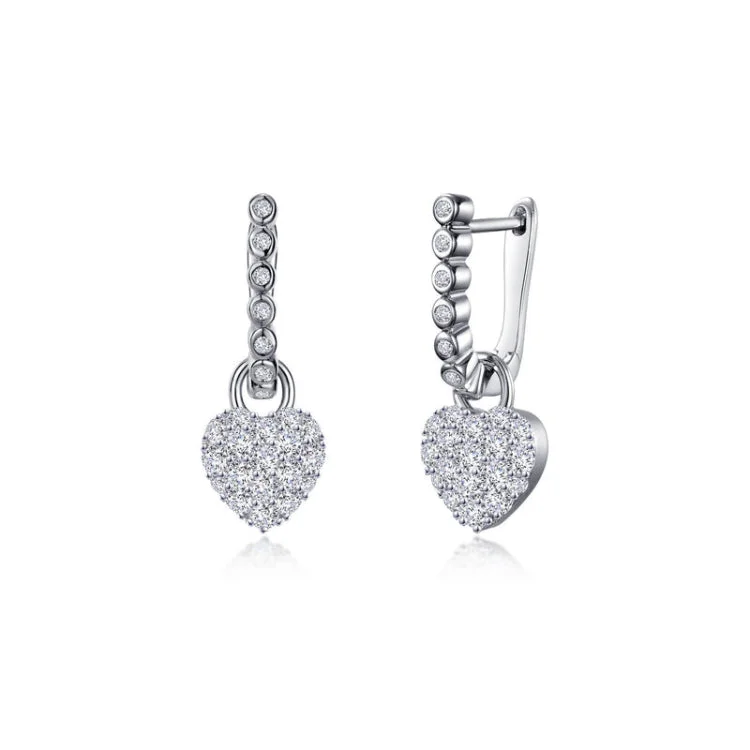 Women’s luxury diamond drop earrings-Heart Earrings