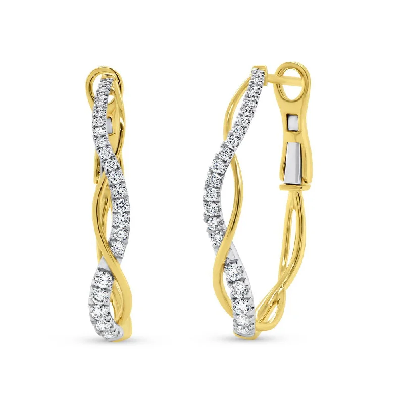 Women’s silver drop earrings-Uneek Chatterley Collection Twist Hoop Earrings