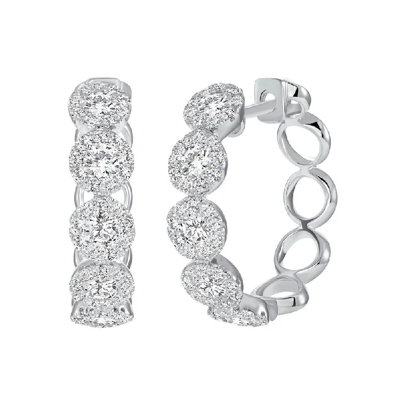 Women’s sapphire earrings-Uneek Chatterley Collection Halo Hoop Earrings