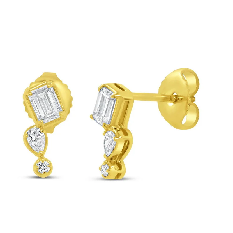 Women’s stud earrings-Uneek Alexandria Collection Bezel Stud Earrings