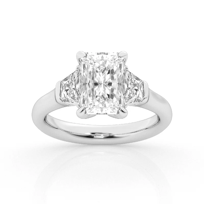 Women’s square engagement rings-DIAMOND ENGAGEMENT RING – 3 CT RADIANT CENTER