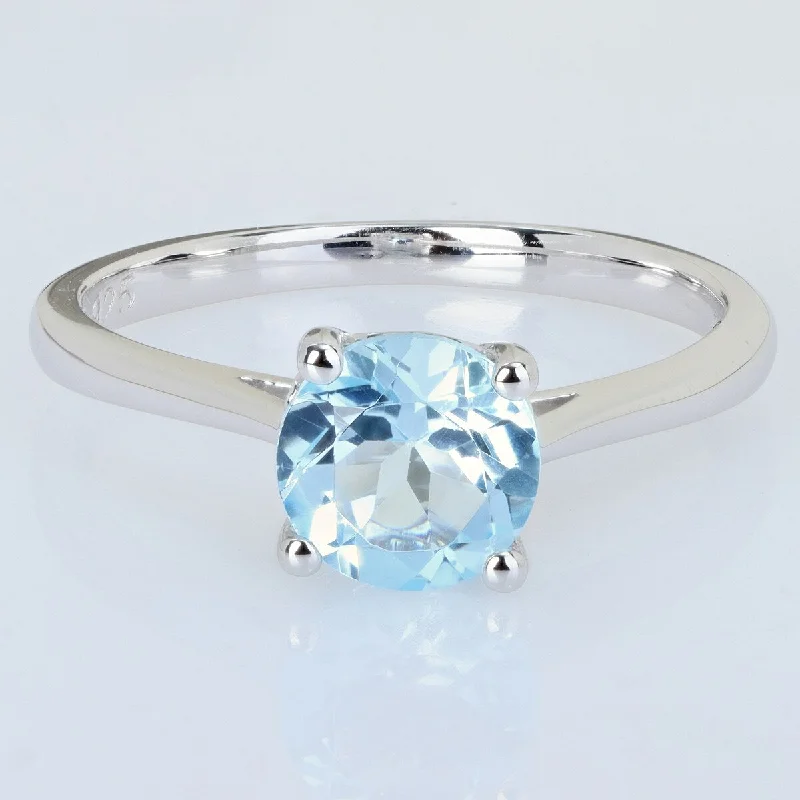 Miadora 1 3/5ct TGW Sky-Blue Topaz Solitaire Ring Sterling Silver